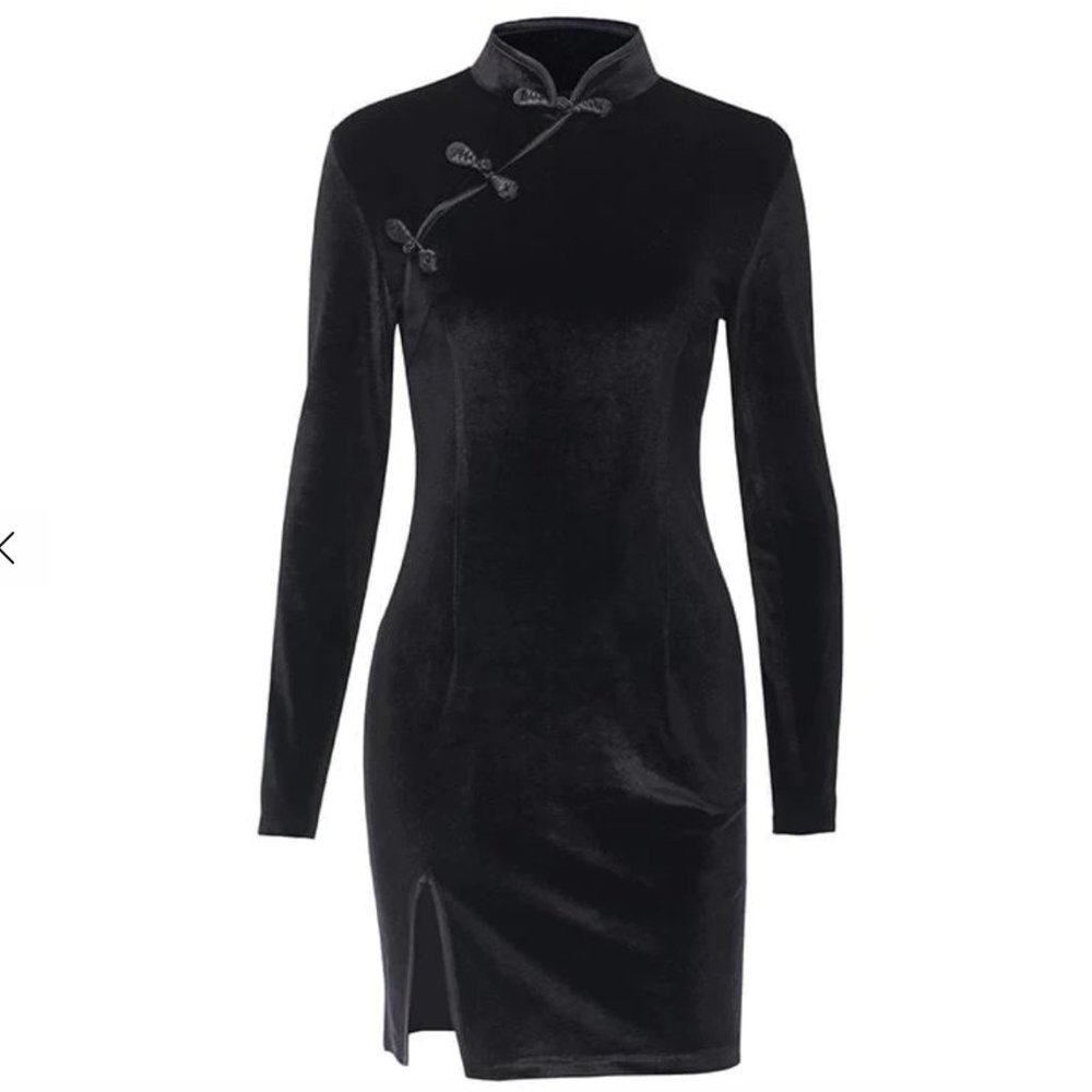 Beth and Brian - Black Velvet Qipao Cheongsam (NWT)